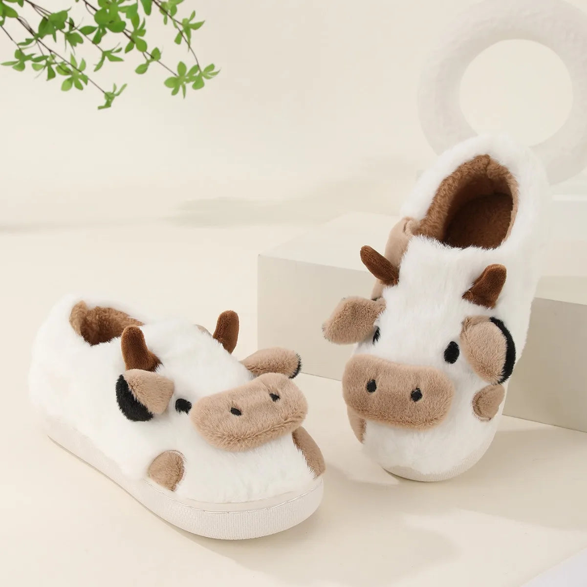 Daisy & Ned™ Soft-Stitched Cow Slippers