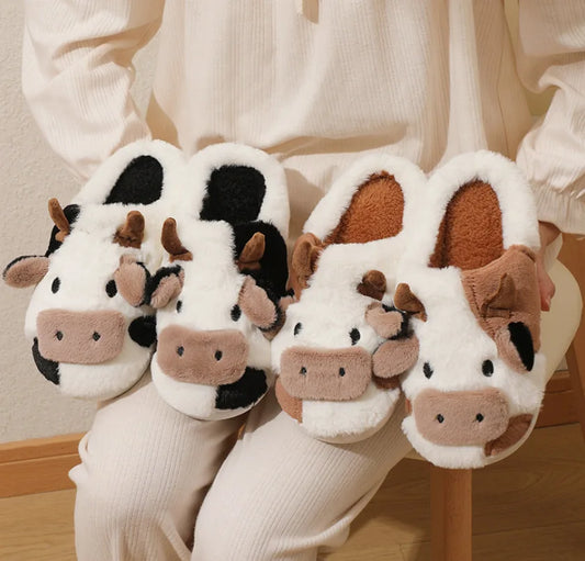 Daisy & Ned™ Soft-Stitched Cow Slippers