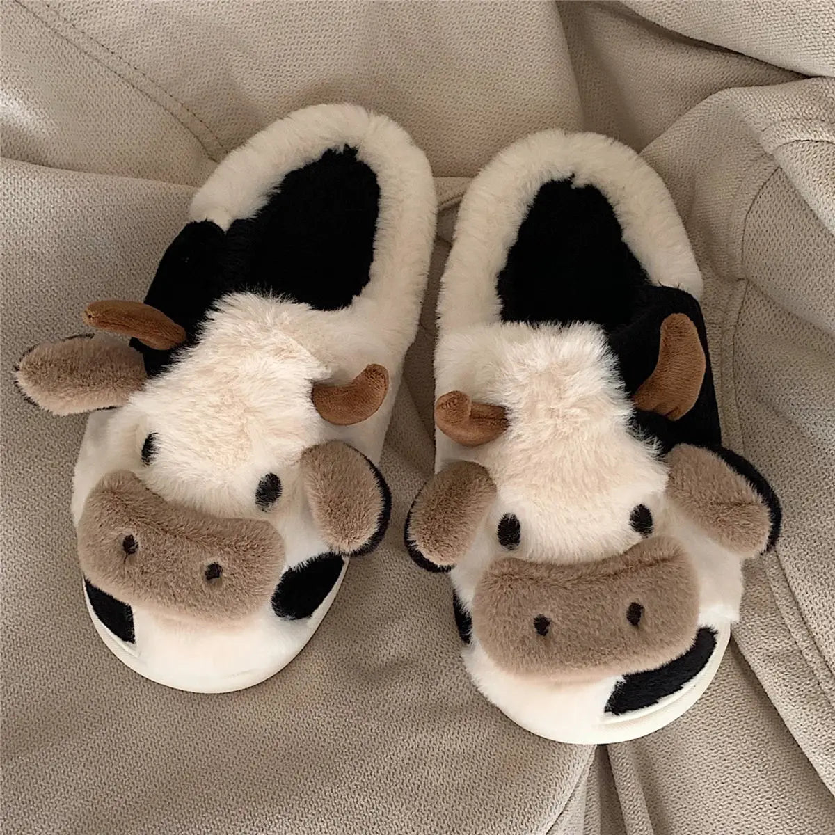 Daisy & Ned™ Soft-Stitched Cow Slippers